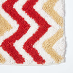 Chevron Cotton Bath Mat | 50 x 80cm | Orange & White