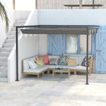 Outdoor Pergola Retractable Canopy Wall Mounted Gazebo