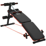 Foldable Sit Up Bench With Arm Pulling Rope | Black