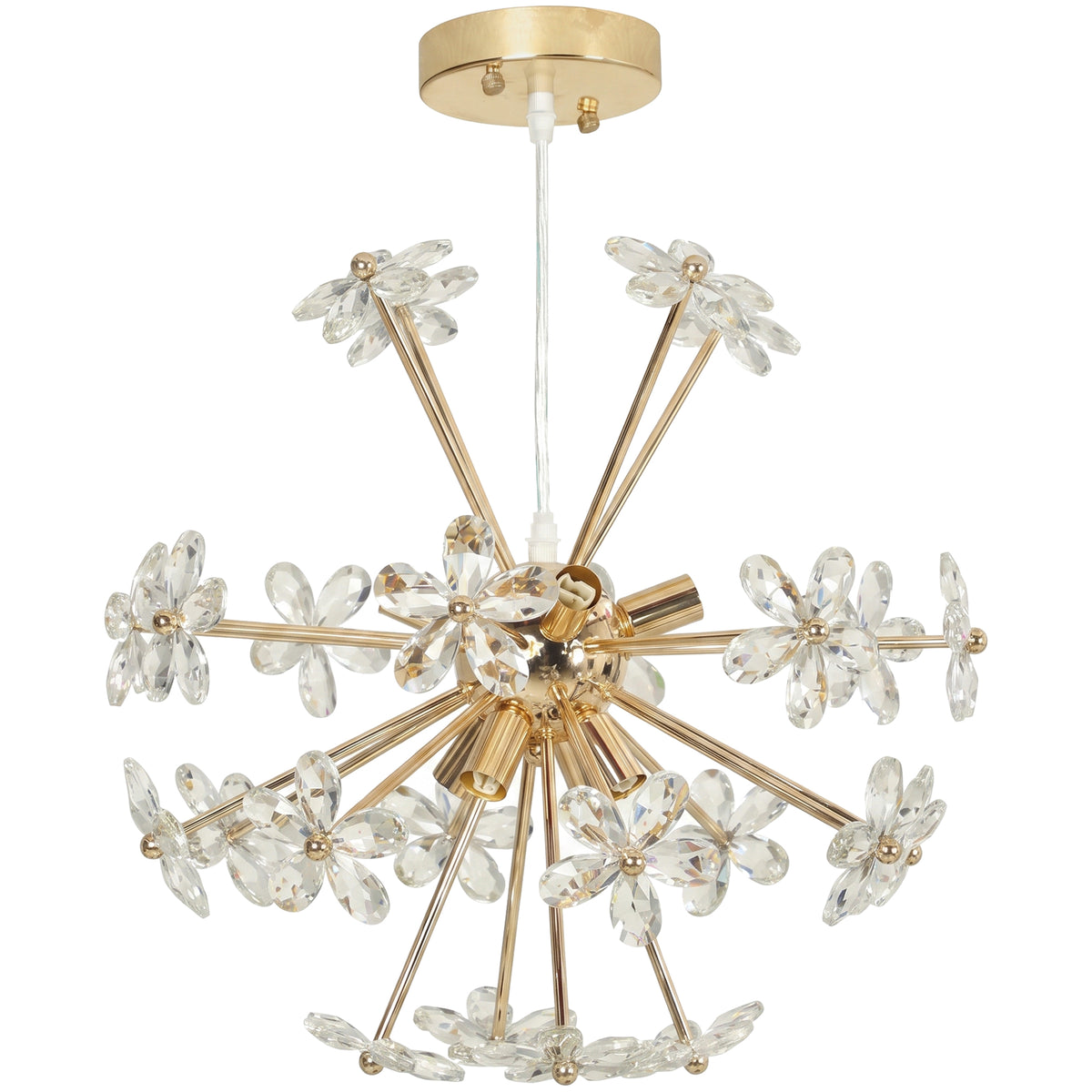 Crystal Chandeliers Ceiling Light With Flower, Pendant Light, Clear