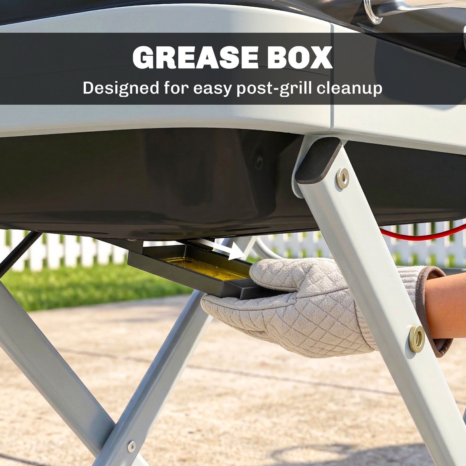Outsunny Foldable Gas Bbq Barbecue Grill With Side Table, 2.5 Kw, Black
