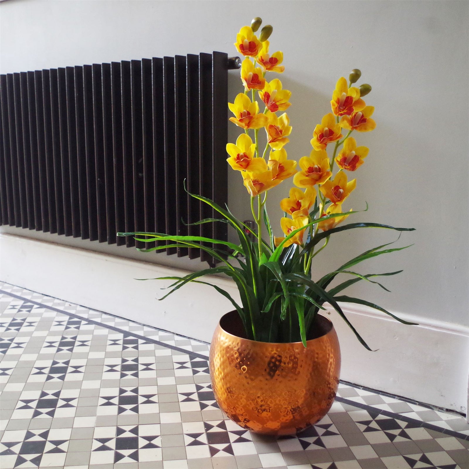 90cm Artificial Yellow Flower Orchid Plant