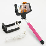 Bluetooth Built-in Remote Camera Controls Expandable Selfie Stick, Pink