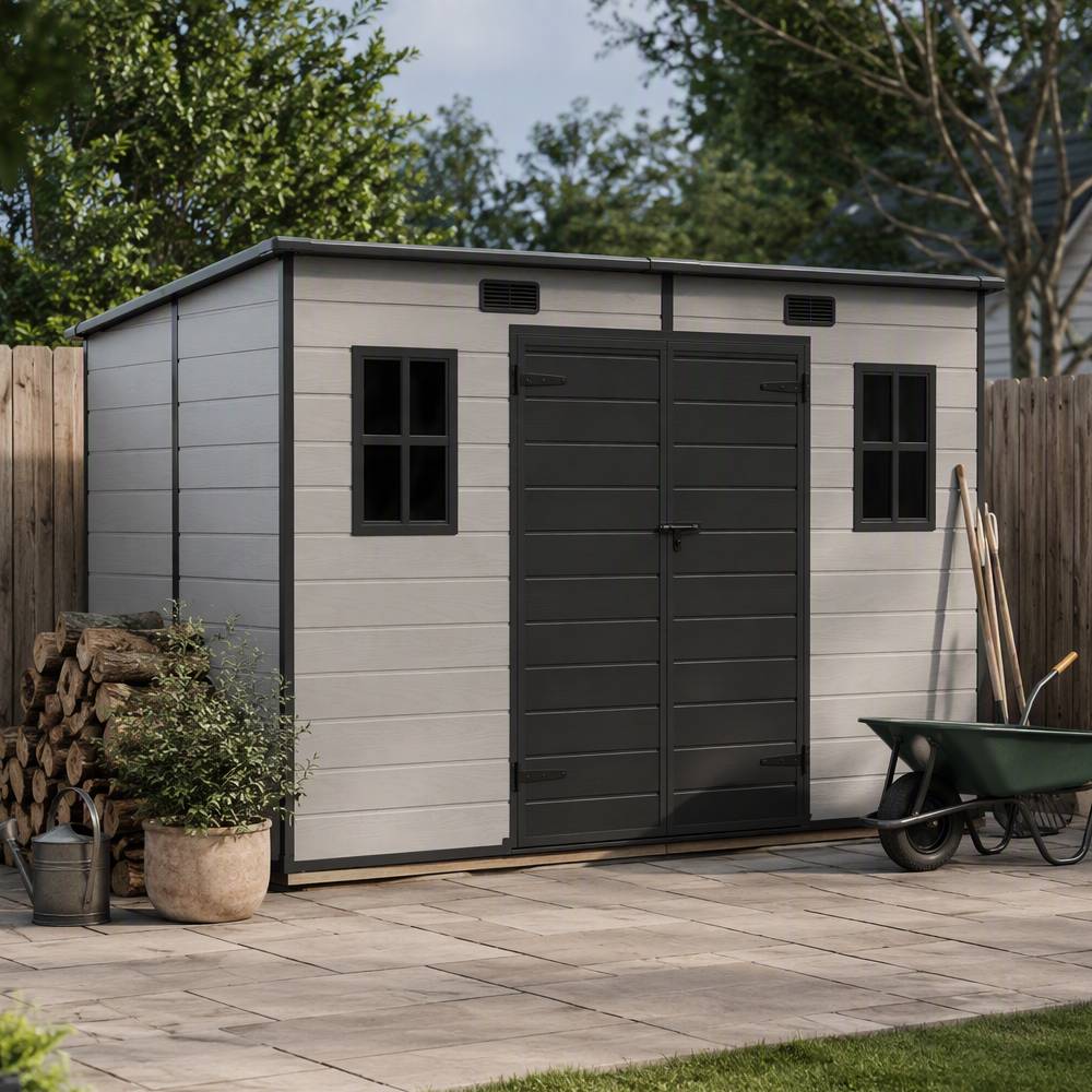 10 X 6ft Outdoor Garden Pent Roof Tool Storage Shed