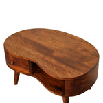 Solid Wood Mini Chesnut Wave Coffee Table