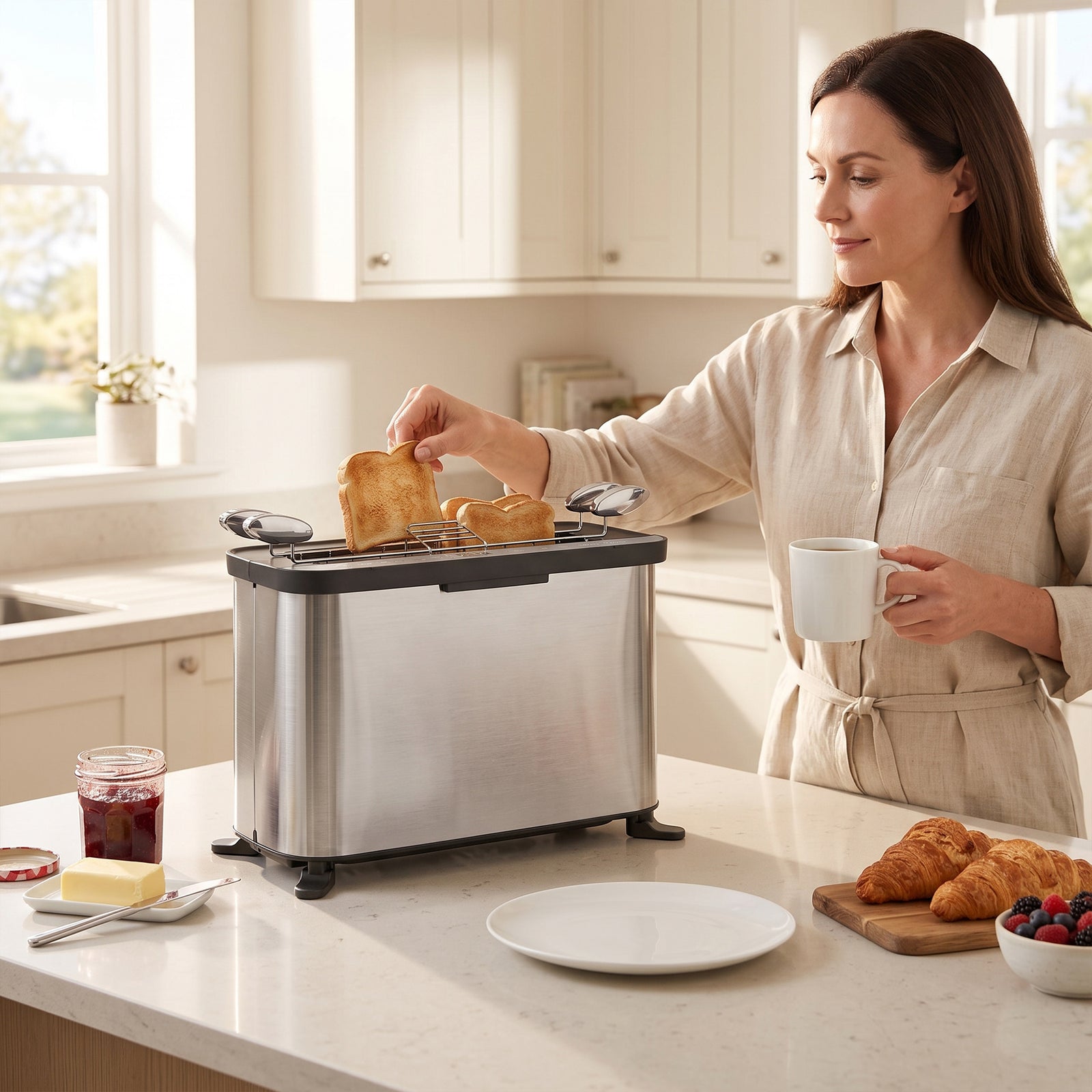 3-in-1 Electric Mini Oven, Long Slot Toaster And Tabletop Grill | Silver