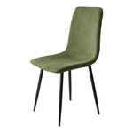 Corduroy Upholstered Dining Chairs | Set-of-2 | Dark Green