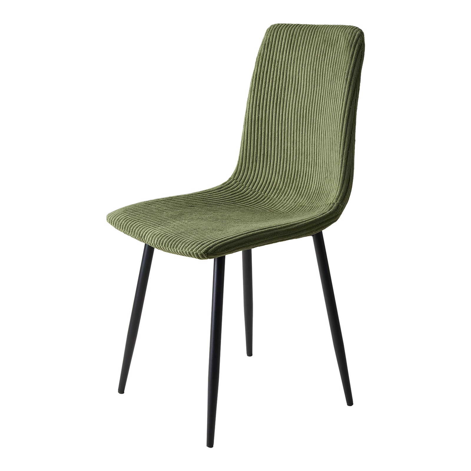 Corduroy Upholstered Dining Chairs | Set-of-2 | Dark Green