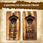 Wicked Gizmos Wall Mounted Wooden Bottle Opener With Metal Opener