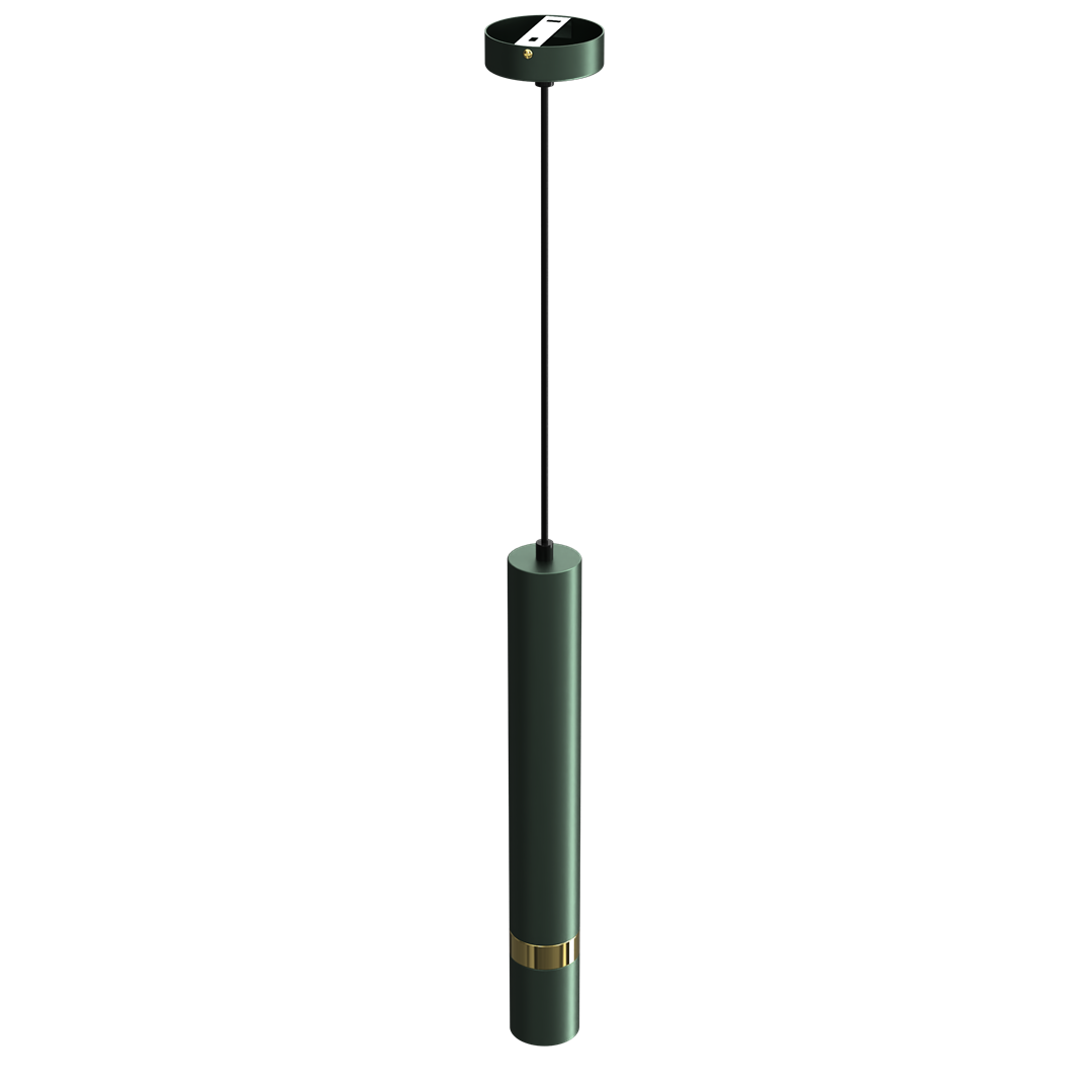 Joker Contemporary Pendant Lamp 1xgu10 Hand Made Cylindrical Style Light | Green & Gold