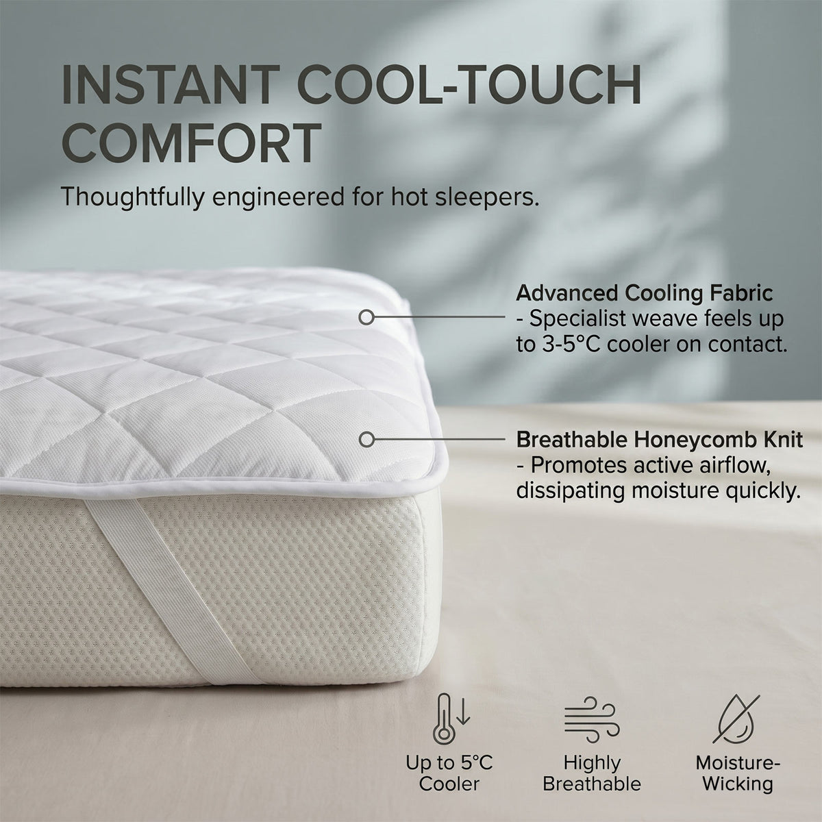 Advanced Cooling Mattress Topper | Small Double | White