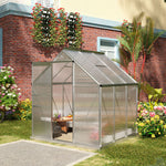 Polycarbonate Walk-in Garden Greenhouse W/ Sliding Door