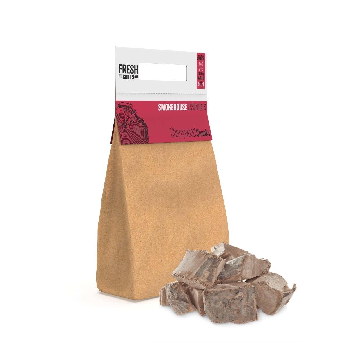 Wood Chunks Bbq Grill Wood Fired Pizza Oven Kamado Smokers Cherrywood | 3kg | Brown