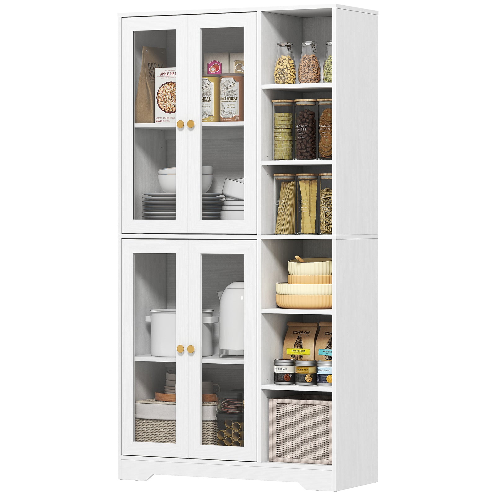 172cm Tall Kitchen Cupboard, Pantry Storage Cabinet | White
