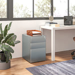 3 Drawer Metal Filing Cabinet Lockable 5 Wheels | One Size | Gray