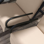 2 Seater Garden Metal Swing Seat Patio Chair Hammock | Beige
