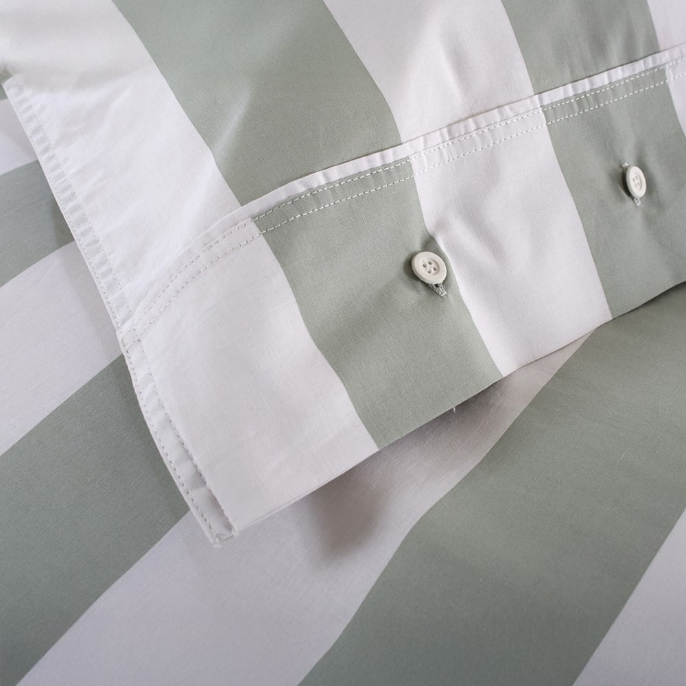 West End Stripe 100% Cotton Duvet Set – Soft & Breathable Bedding | Double | Green