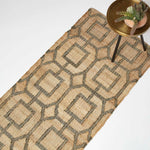Tiran Brown Geometric Handwoven Jute Rug | 200cm | Brown