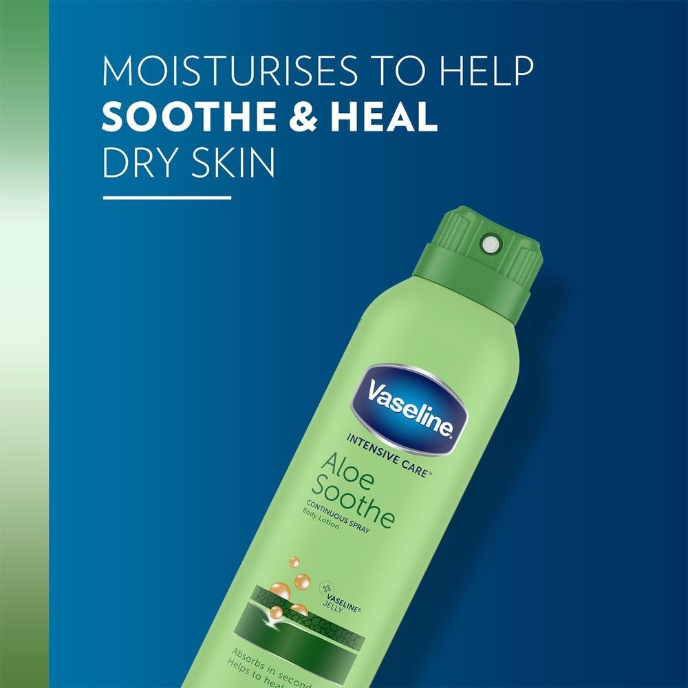 Vaseline Aloe Bundle Lip Balm 8x4g, Spray Body Lotion 3x190ml & Body Moisturiser 3x400ml