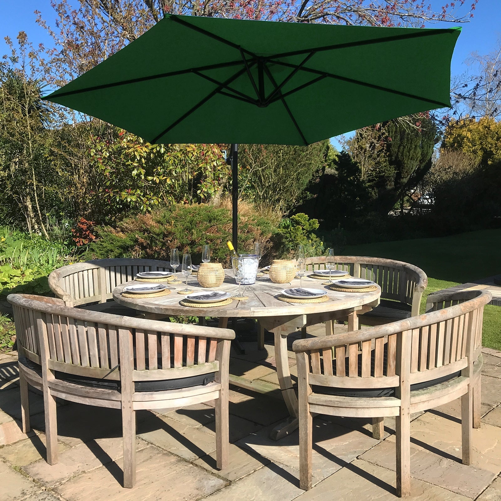 Cantilever Parasol & Fan Base | Green