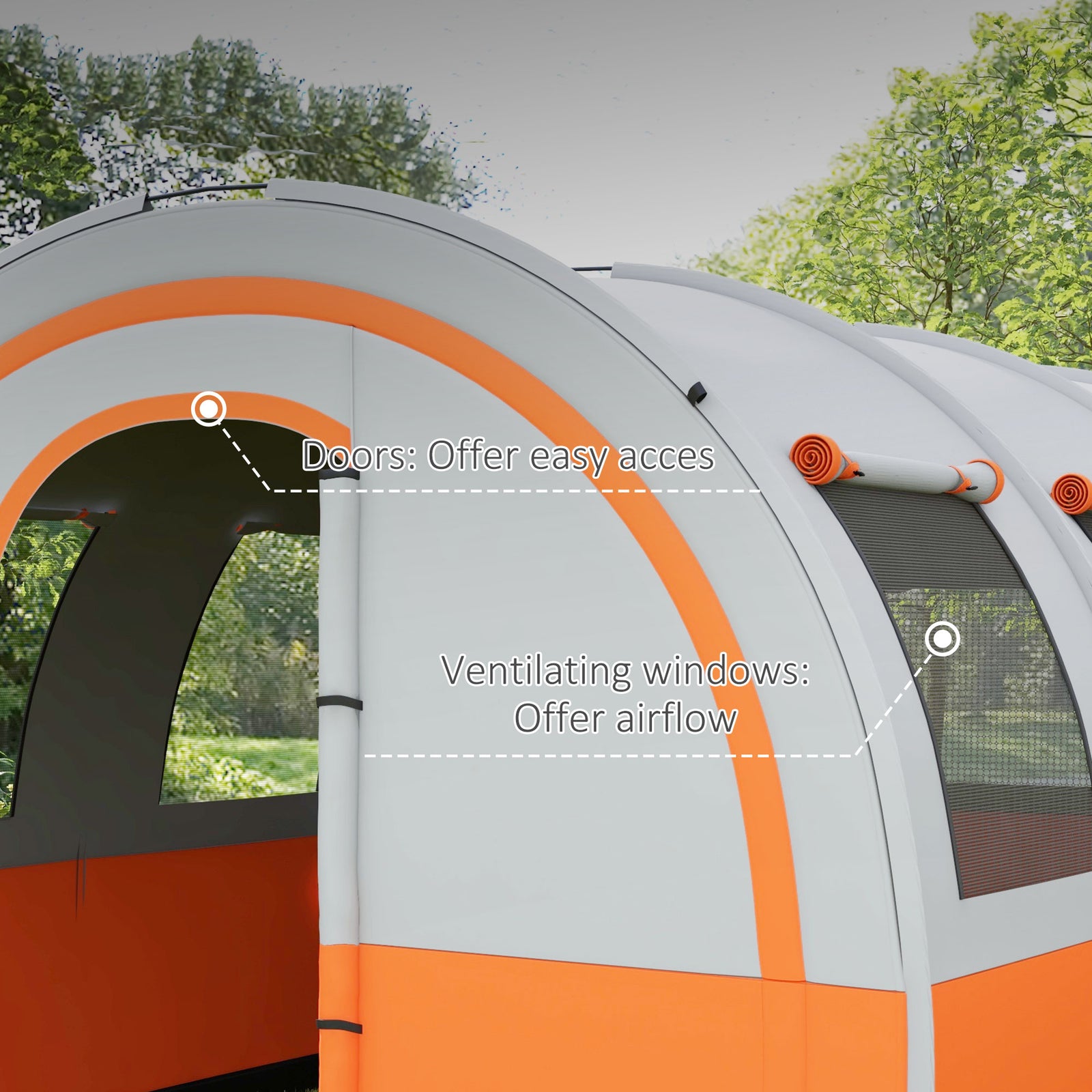 Camping Tent, 3000mm Waterproof Family Tent For 5-6 Man | Multi Colour