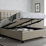 Brandon Fabric Ottoman Bed | Double | Beige