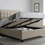 Brandon Fabric Ottoman Bed | King | Beige