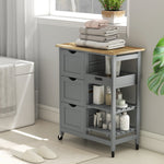 HOMCOM Rolling Kitchen Island Cart, Bar Serving Cart On Wheels Grey