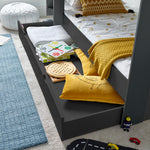Olly Storage Bunk Bed Without Drawer With Spring Mattresses | Single | Anthracite