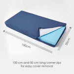 Cotton Orthopaedic Foam 2 Seater Booster Cushion | 50cm x 100cm | Navy Blue