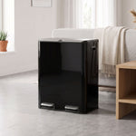 2x30l Kitchen Bin, Stainless Steel Recycling Bin | Black
