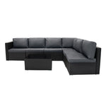 Rattan Modular 7 Piece Furniture Set | Black