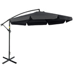 2.7m Cantilever Parasol Banana W/ Crank Handle | Black
