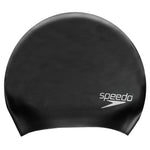 Unisex Adult Long Hair Silicone Swim Cap | One Size | Black