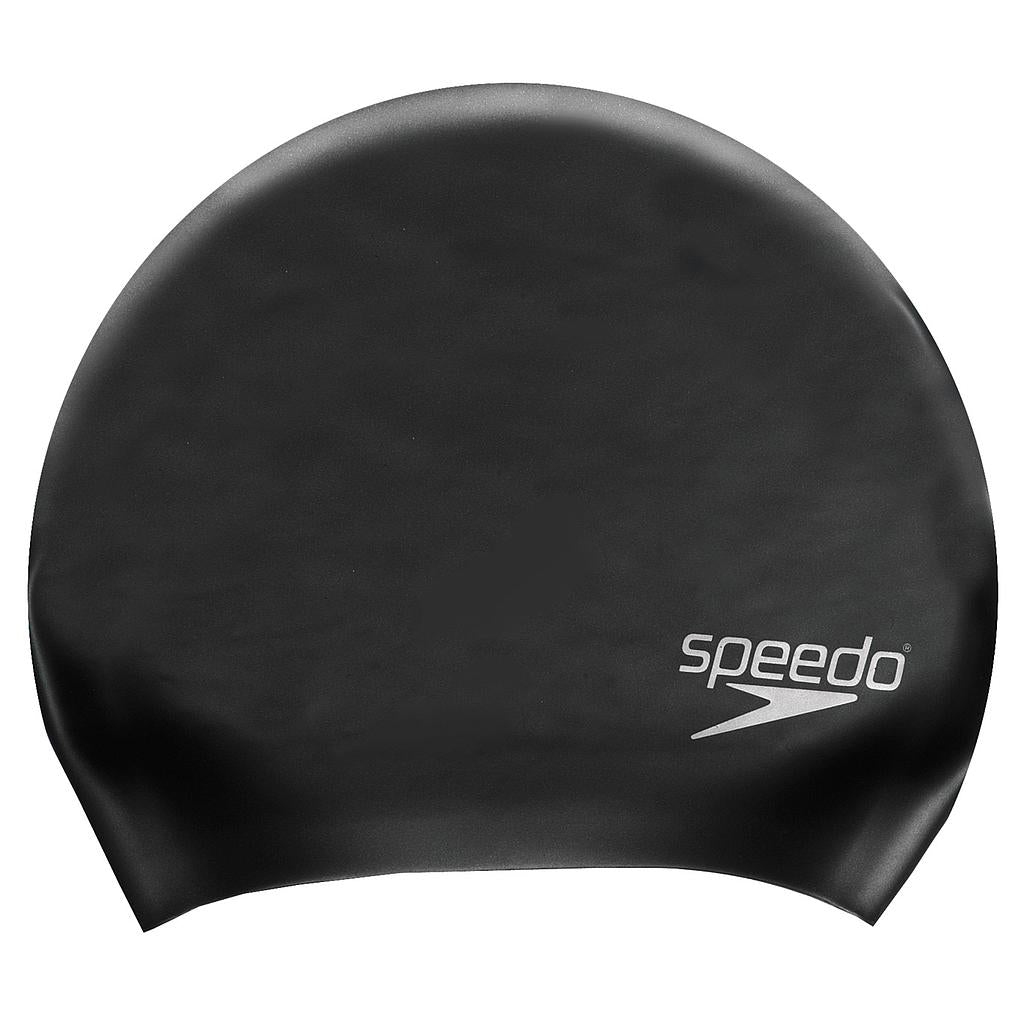 Unisex Adult Long Hair Silicone Swim Cap | One Size | Black