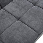 Modern Grey Fabric Sofa Bed With Folding Design – Tufted Upholstery, 28d Sponge Filling & Sturdy Iron Legs
