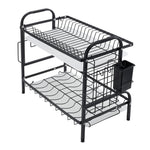 Black Steel Dish Drying Rack 2-tier