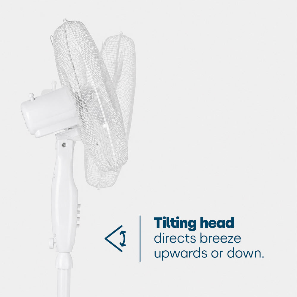 16 Inch Pedestal Fan White Oscillating