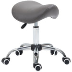 Pu Leather Saddle Stool W/ Moulded Padded Seat Adjustable | One Size | Gray