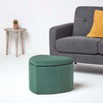 Arundel Heart-shaped Velvet Footstool With Storage | Green