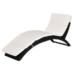 Rattan Sun Lounger Hammock With Cushion | Black