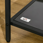 Side Table With Tempered Glass Top, Accent Storage