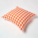 Block Check Cotton Gingham Cushion Cover | 60cm x 60cm | Orange