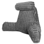 Luxurious Xl Reading Pillow Detachable Headrest, Soft Ribbed Faux Fur, Memory Foam Cuddle Cuddle Cushion Backrest | XL | Grey