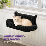 Petlicity Padded Cat Radiator Bed With Striped Faux Fur Cover