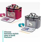 Knitting Bag Crochet Storage Bag Yarn Organiser Pvc Lid | Large | Grey
