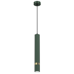 Joker Contemporary Pendant Lamp 1xgu10 Hand Made Cylindrical Style Light | Green & Gold
