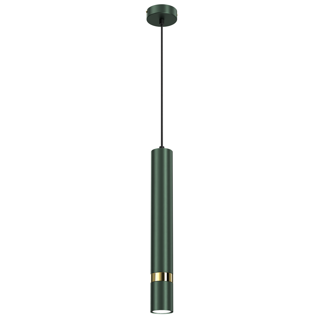 Joker Contemporary Pendant Lamp 1xgu10 Hand Made Cylindrical Style Light | Green & Gold