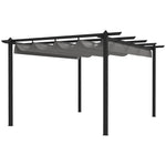 4 X 3(m) Aluminium Pergola Gazebo Garden Shelter W/ Roof | Gray