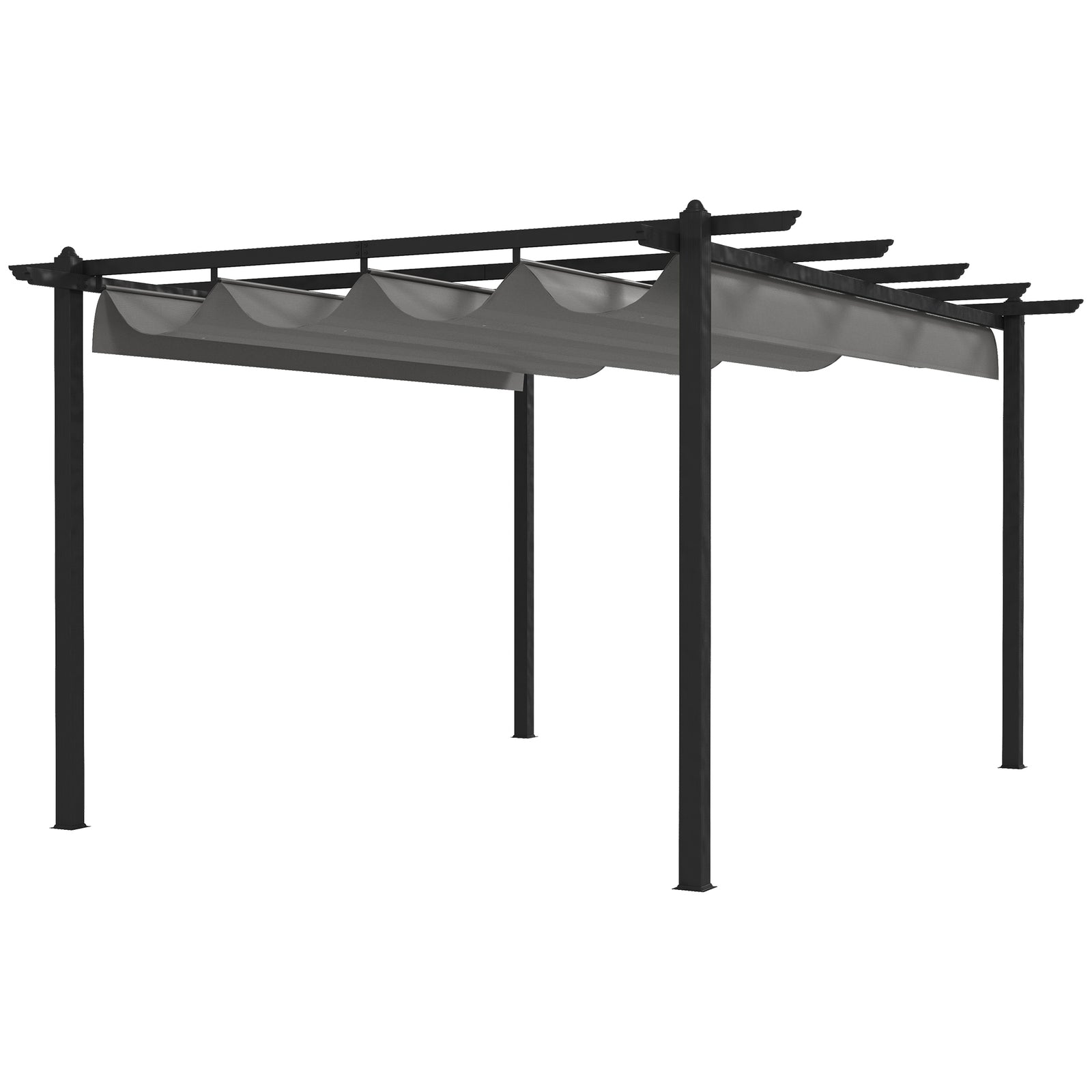 4 X 3(m) Aluminium Pergola Gazebo Garden Shelter W/ Roof | Gray